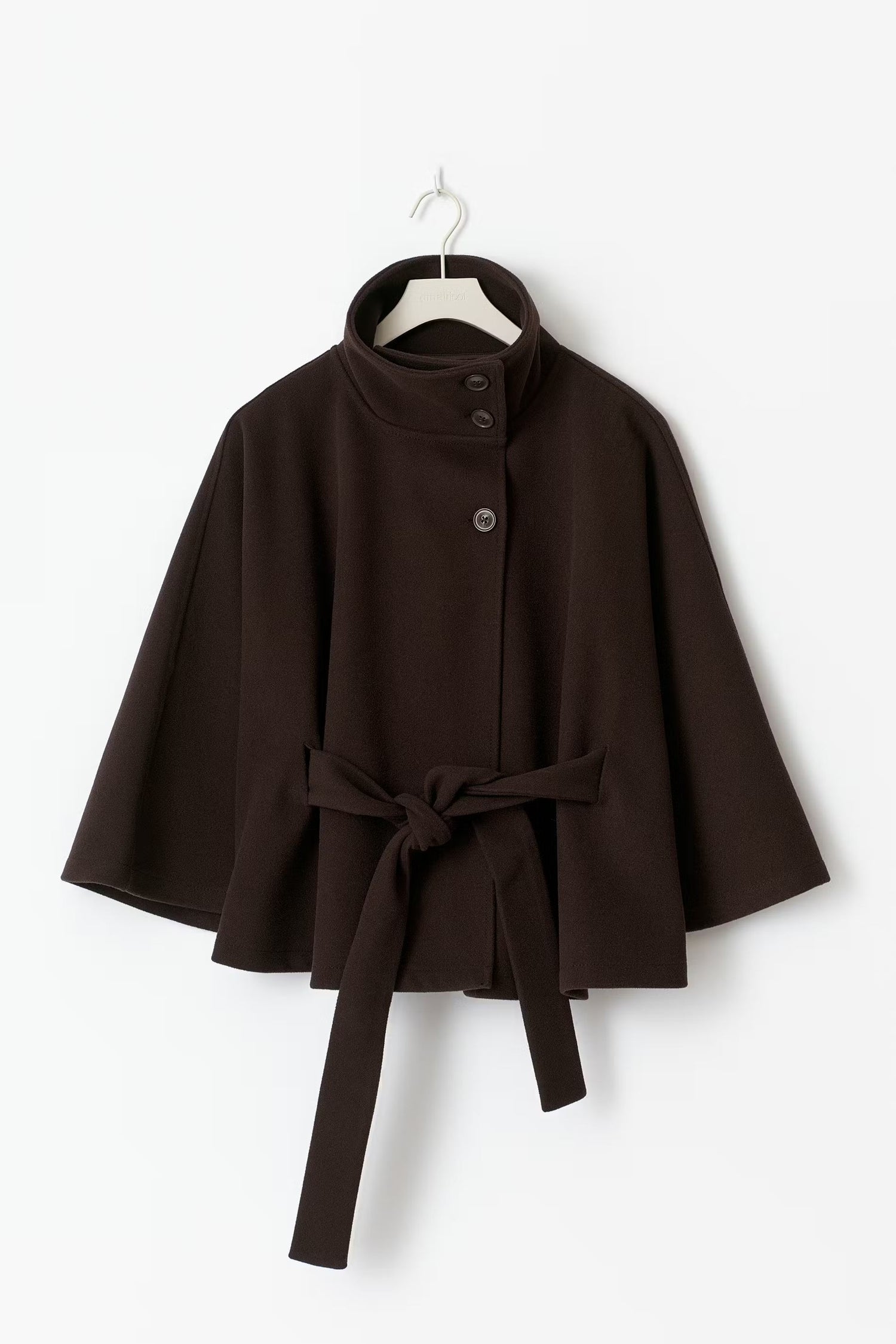 Krohn-e | Hoher Kragen Gürtelmantel Elegante Minimalistische Oberbekleidung