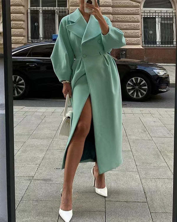 Krohn-e | Vintage-Wollmantel mit Laternenärmeln und Revers