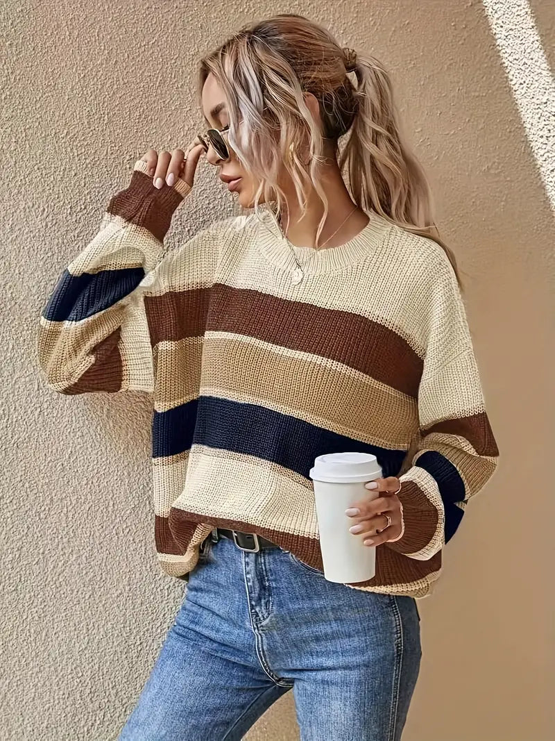 Krohn-e | Farbblock Rundhalsausschnitt Pullover