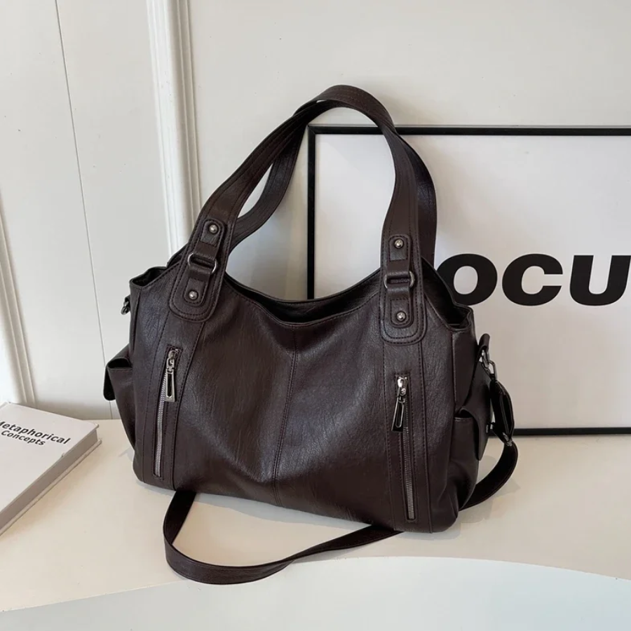 Krohn-e | Stilvolle Lederhandtasche Mit Reißverschluss