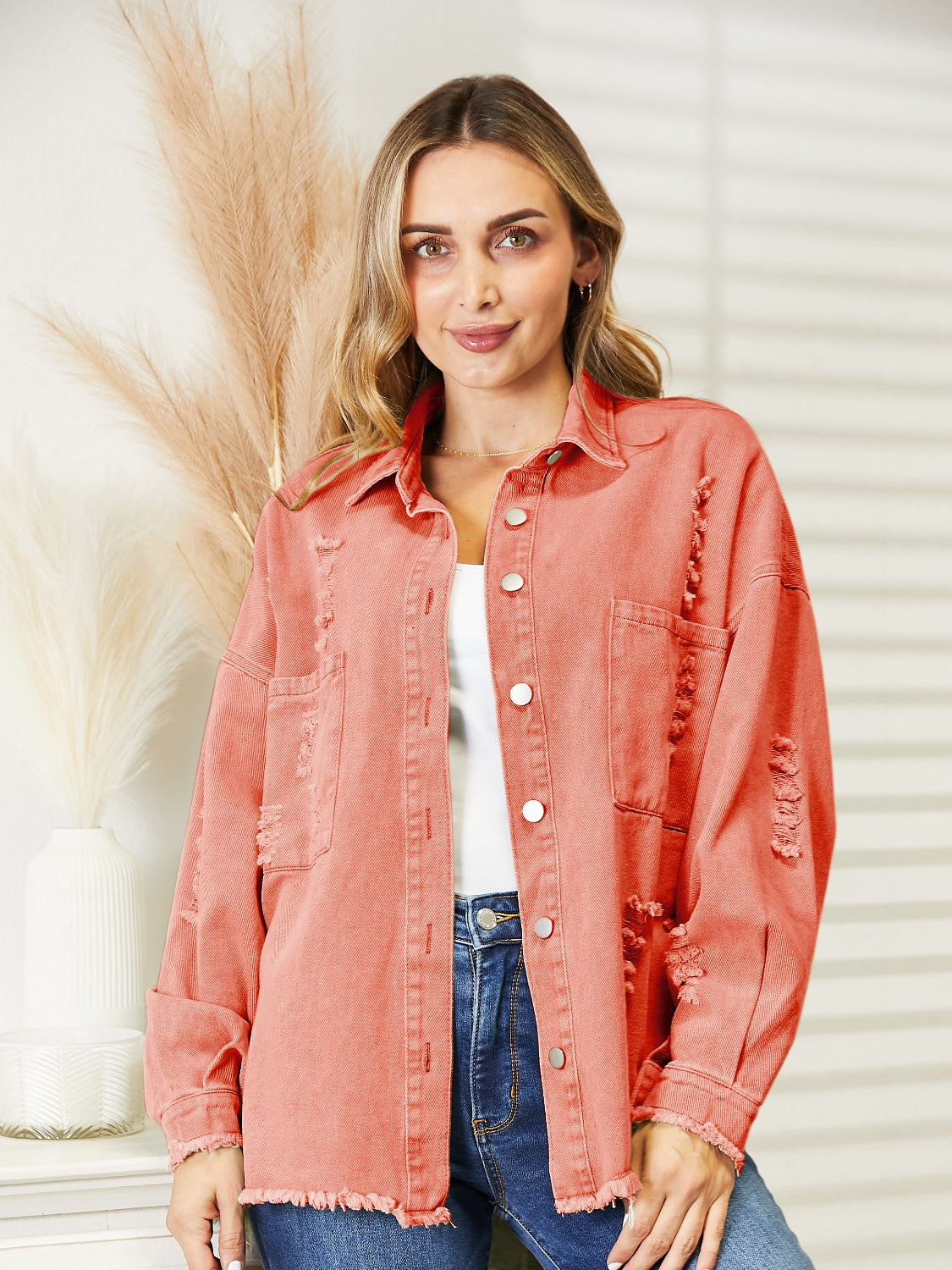 Krohn-e | Zerrissene Rohsaum-Denimjacke