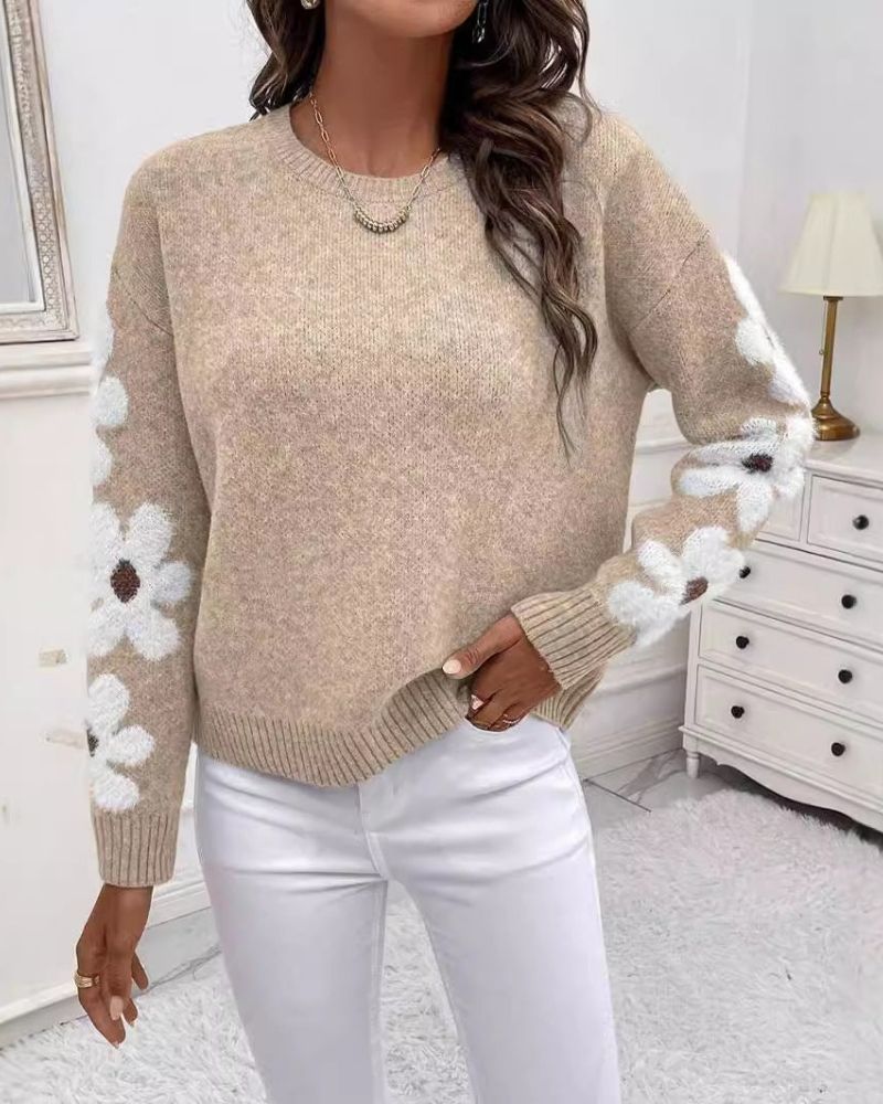 Krohn-e | Strickpullover mit Floralem Muster