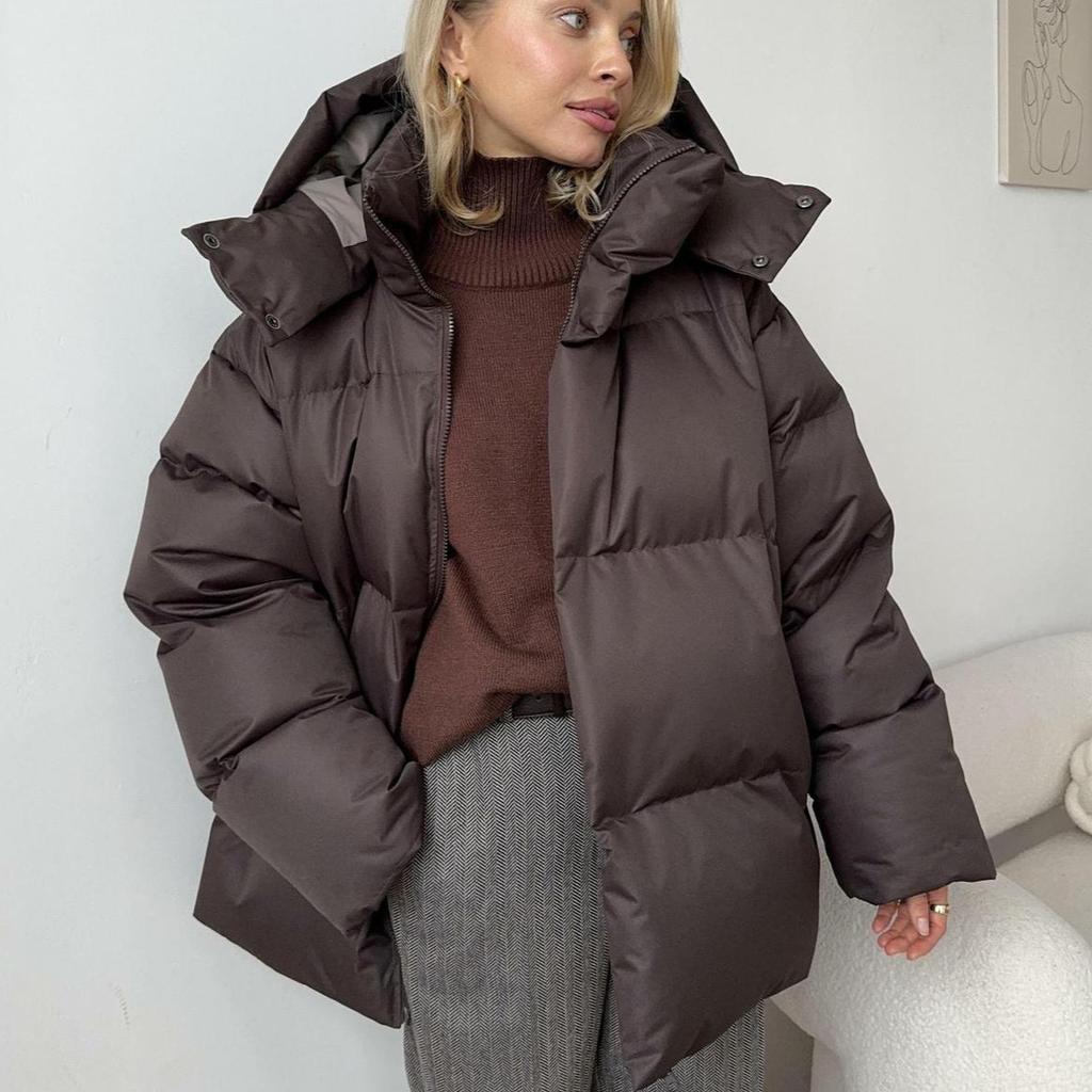 Krohn-e | Pufferjacke Braun Warme Winterjacke Angenehm