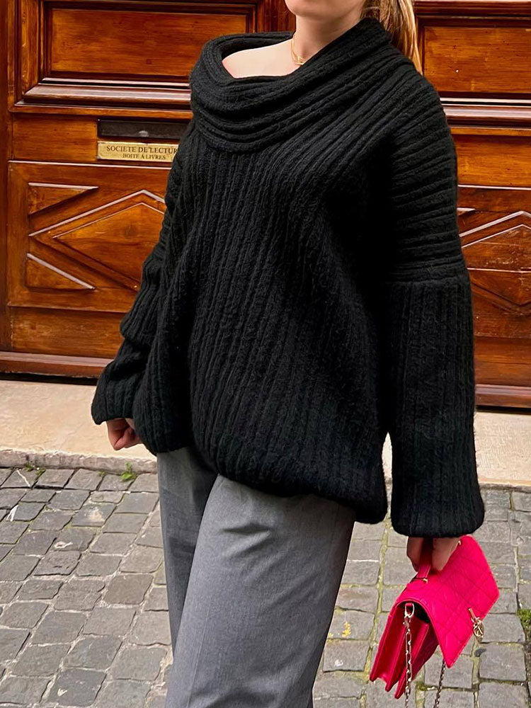 Krohn-e | Rippstrickpullover Weiche Wolle Elegant und Warm