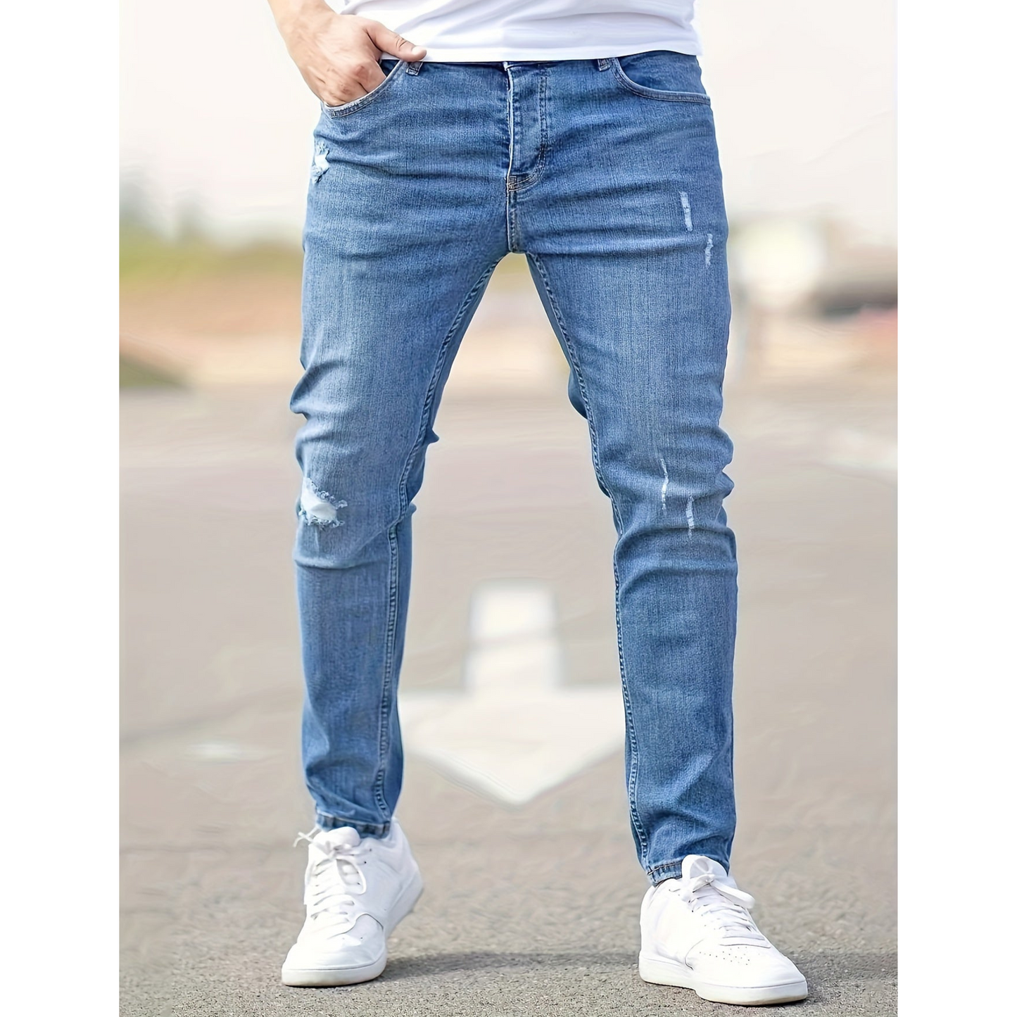 Luke | Herren Slim Fit Jeans Stretch Distressed Look