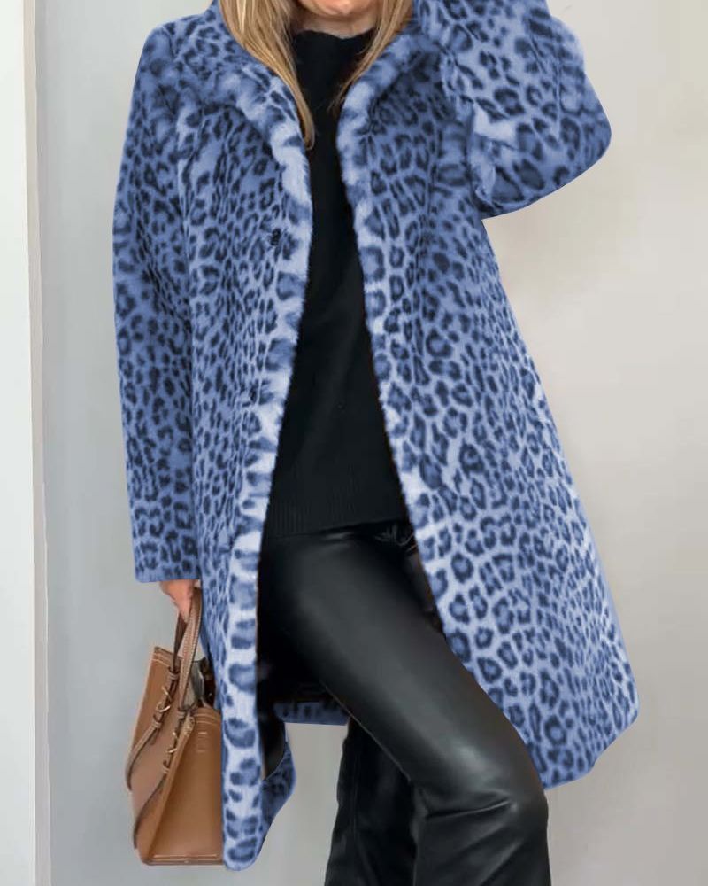 Krohn-e | Leoparden Lange Weiche Jacke