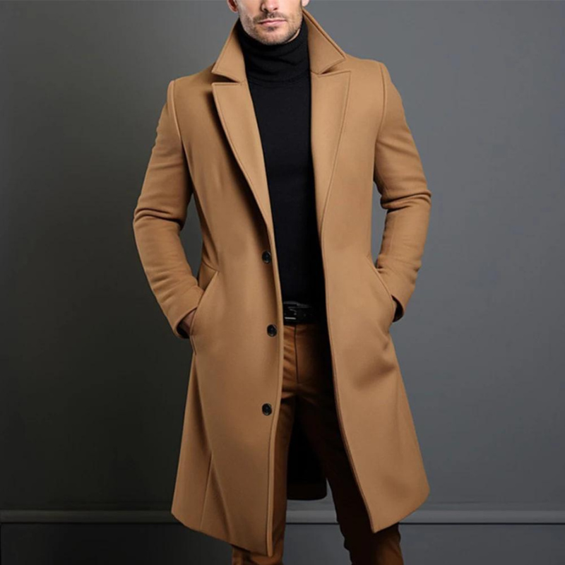 Krohn-e | Langer Trenchcoat für Herren