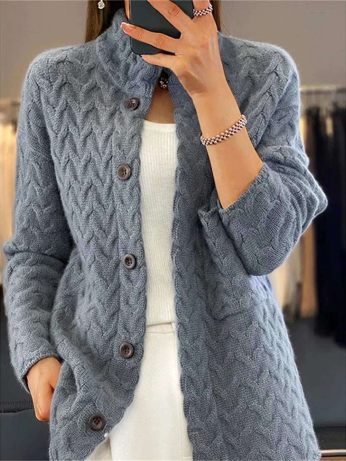 Krohn-e | Damen Cardigan Elegant und Lässig Komfort und Eleganz Im Alltag