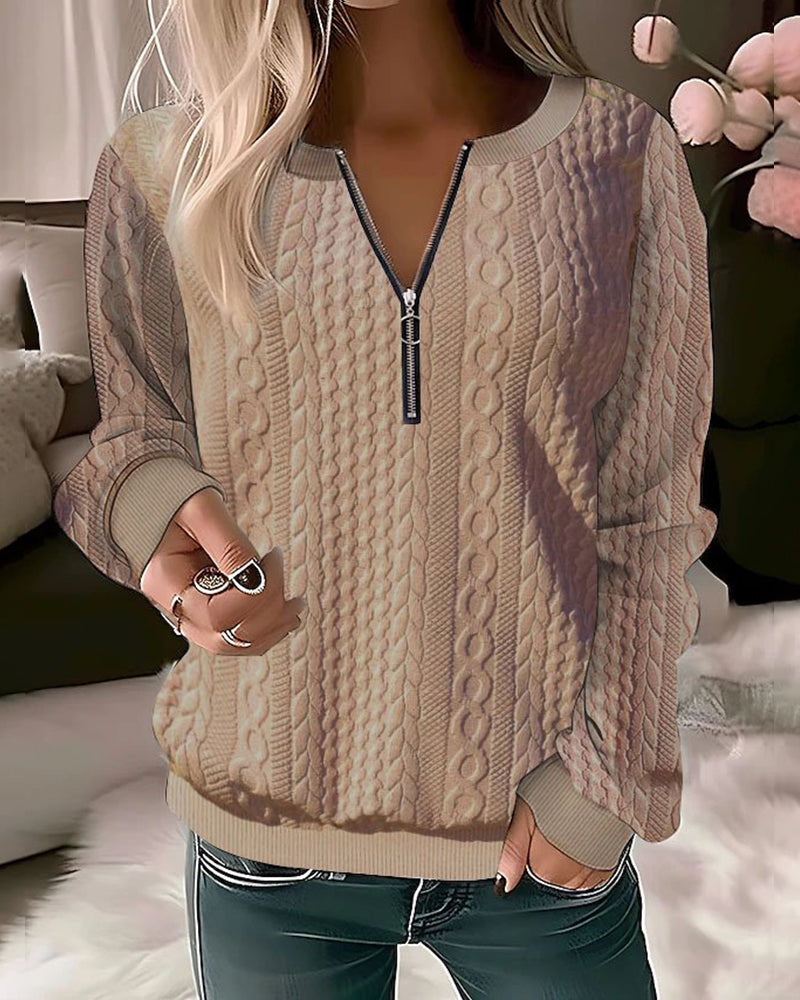 Krohn-e | Schlichter Pullover mit Reißverschluss