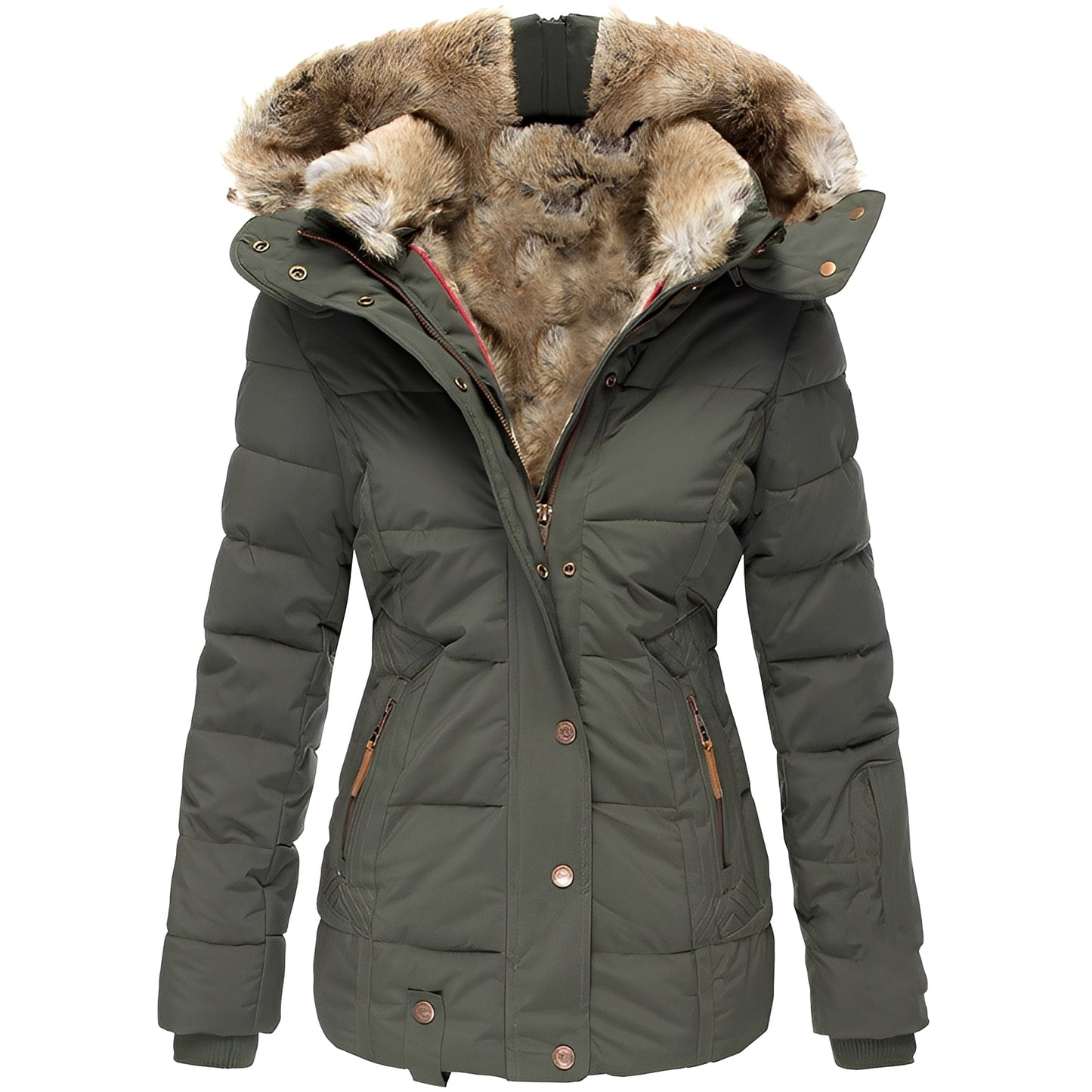 Krohn-e | Stilvolles schlankes Jacket mit Fellkragen für Frauen