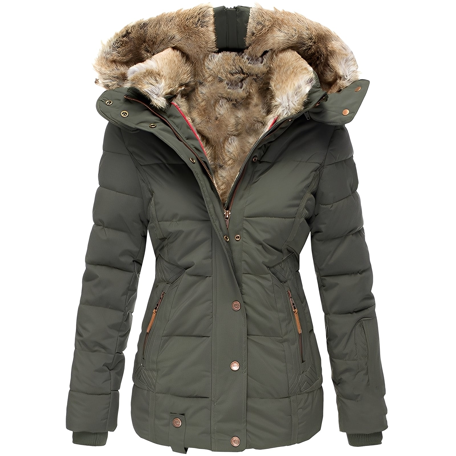 Krohn-e | Stilvolles schlankes Jacket mit Fellkragen für Frauen