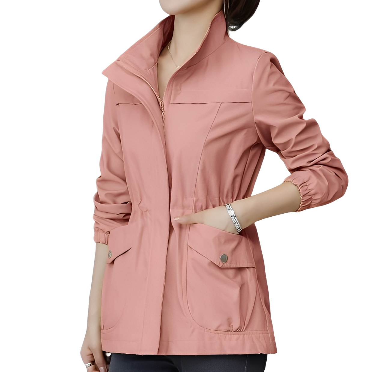 Krohn-e | Stylische Jacke mit verstellbarem Bund für Frauen