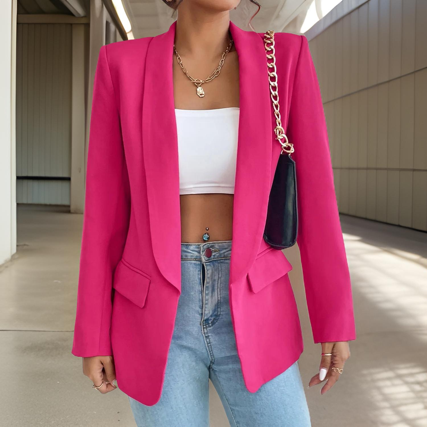 Krohn-e | Stylischer Damenblazer Aus Polyester-Baumwolle