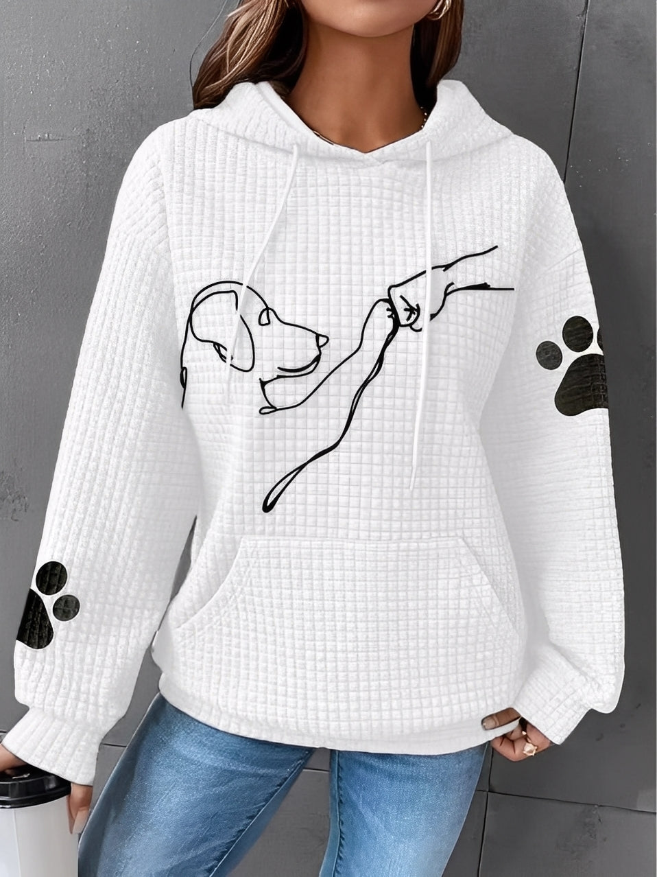 Krohn-e | Bedruckter, Warmer Kapuzensweatshirt für Frauen