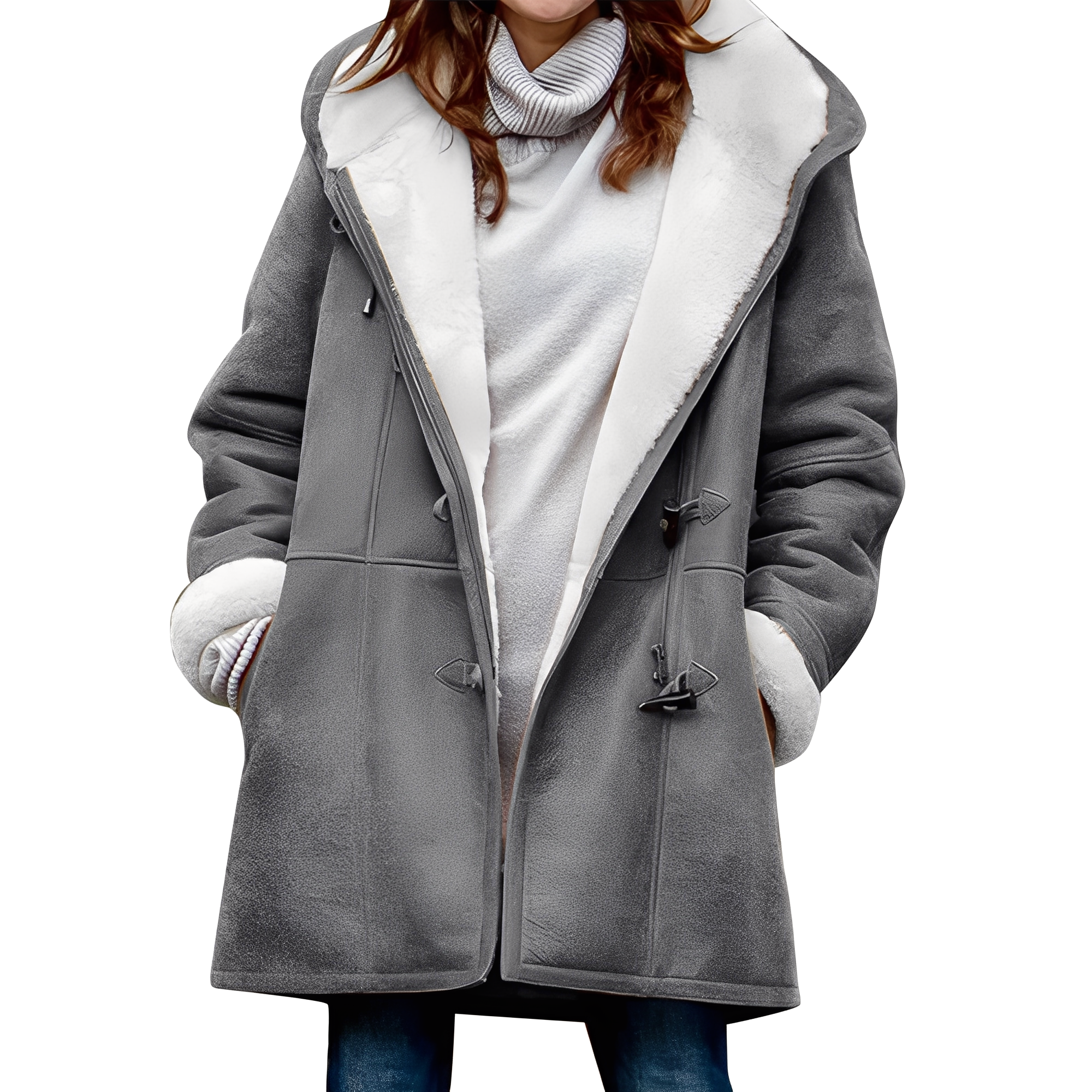 Krohn-e | Lässiger Duffle-Mantel mit Kapuze für Frauen