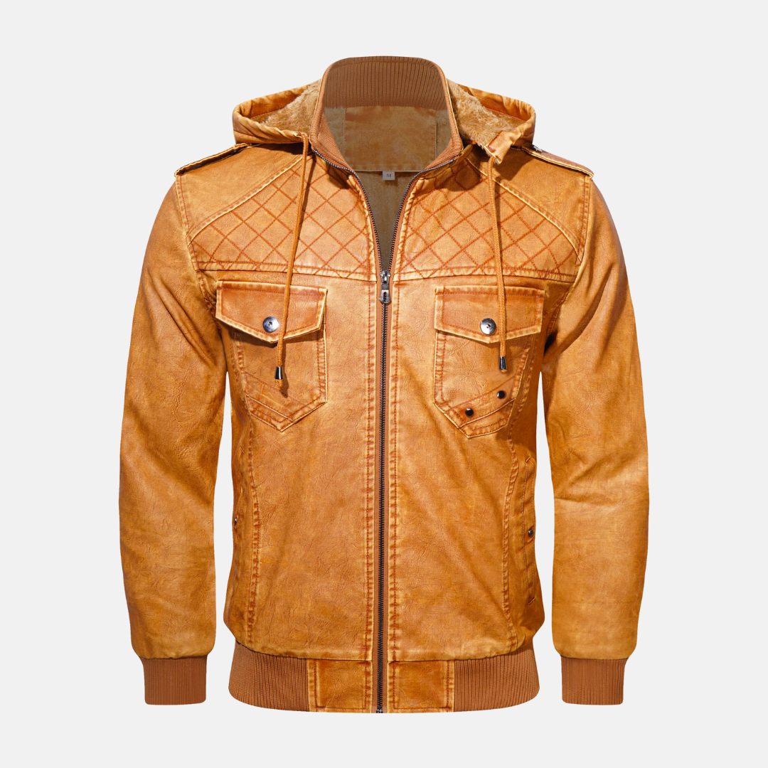 Krohn-e | Hooded Lederjacke