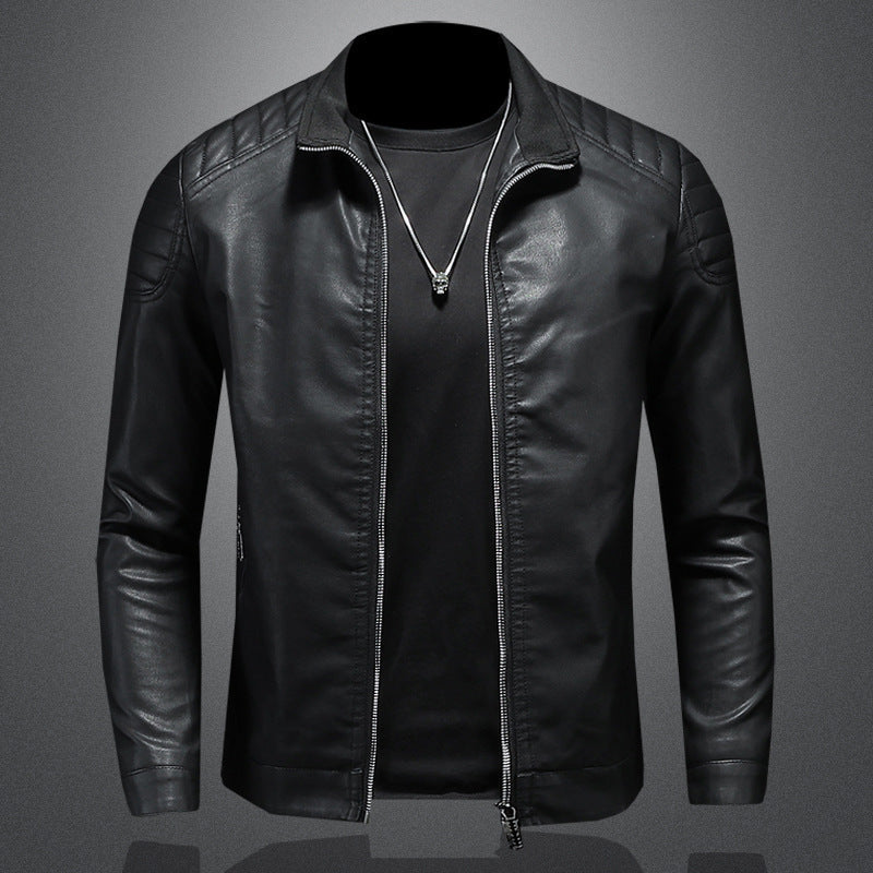 Krohn-e | Stylische, Slim Fit Lederjacke für Männer