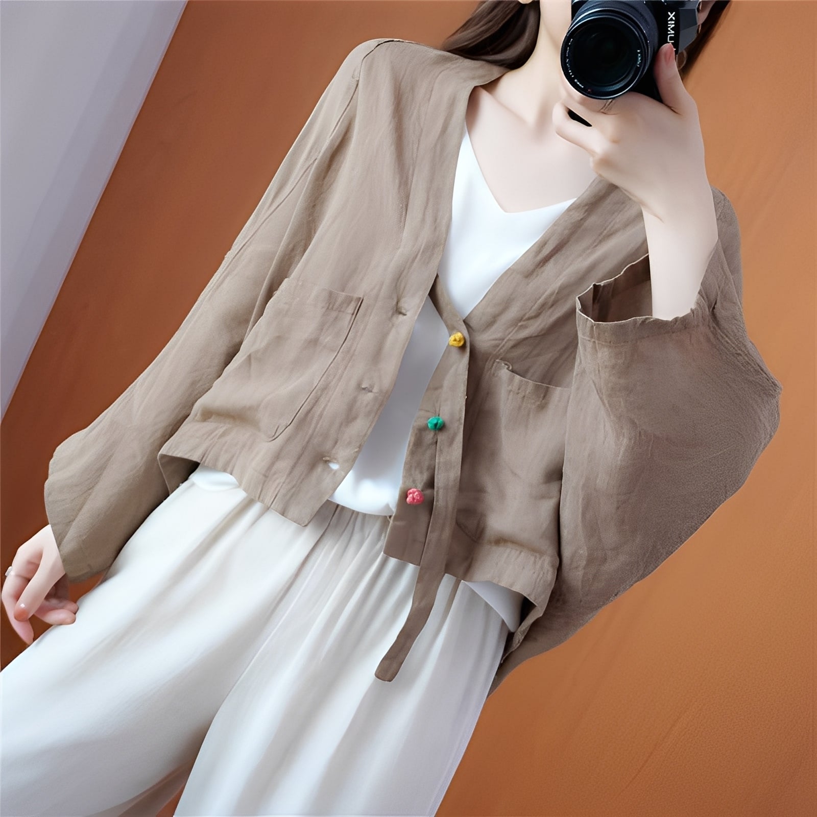 Krohn-e | Locker kurzer Cardigan mit Taschen