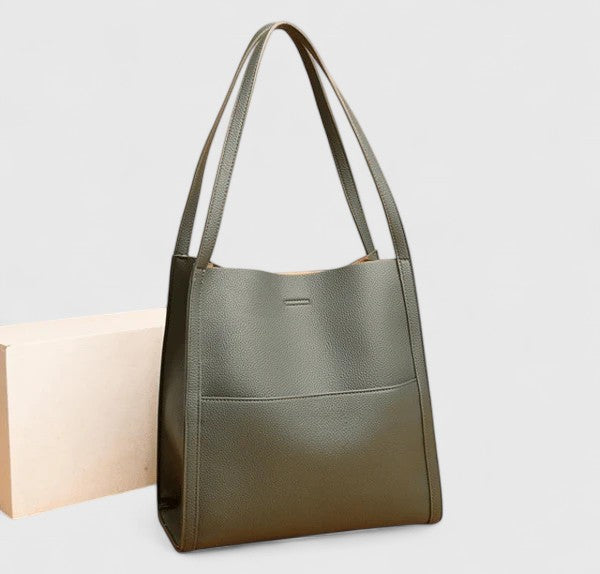 KROHN-E Damen Schultertasche Minimalistisch Schwarz