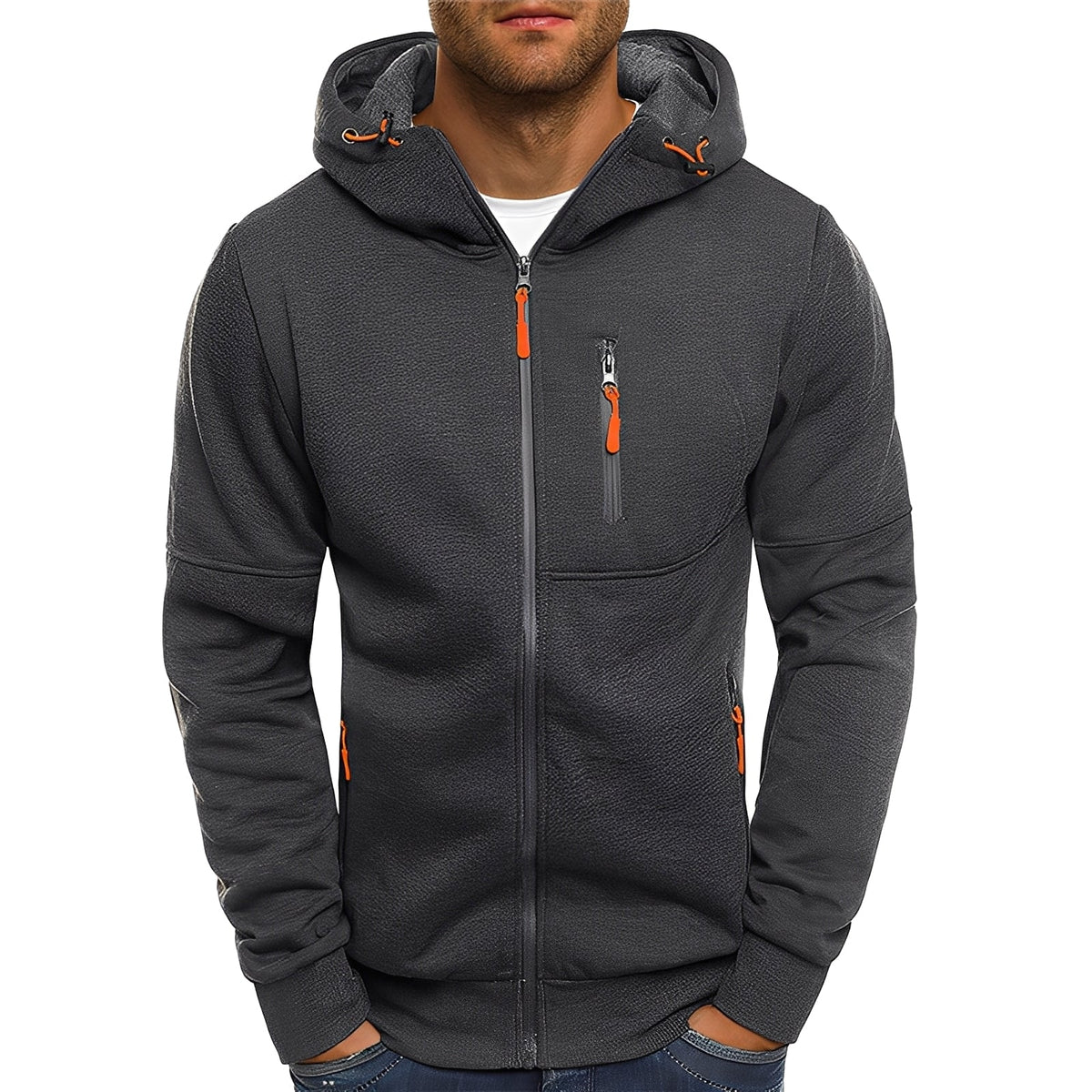 Krohn-e | Moderne Fleecejacke mit Kapuze für Herren