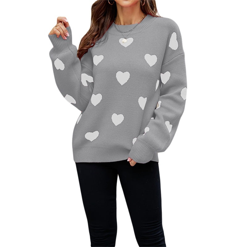 Damen kuscheliger Strickpullover mit Herzmotiv Krohn-e