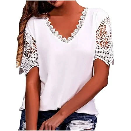 Modische Damen-T-Shirts von Fudus im Vintage-Spitzen-Look
