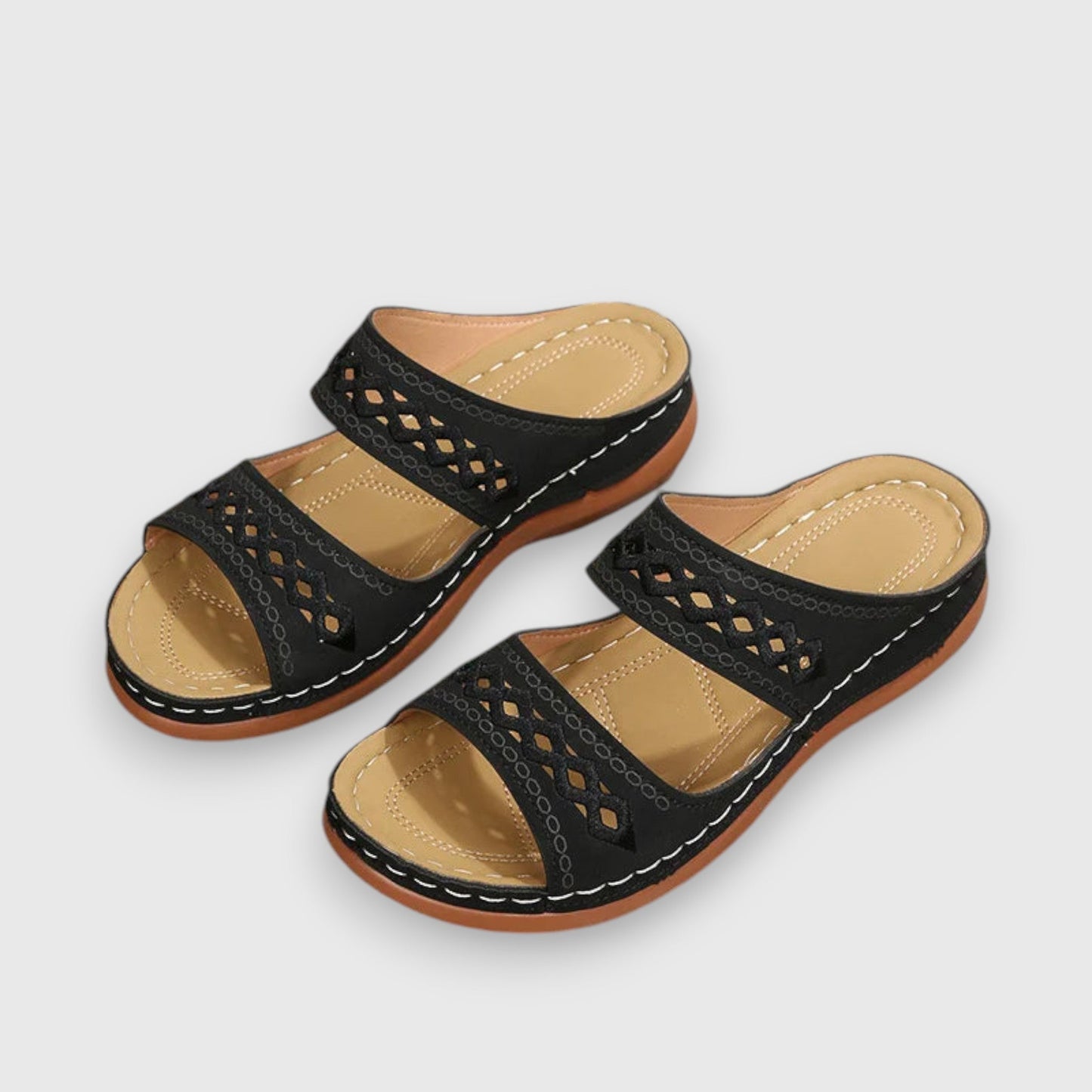 KROHN-E Damen Sandalen Wide-Fit verstellbare Riemen bequem elegant