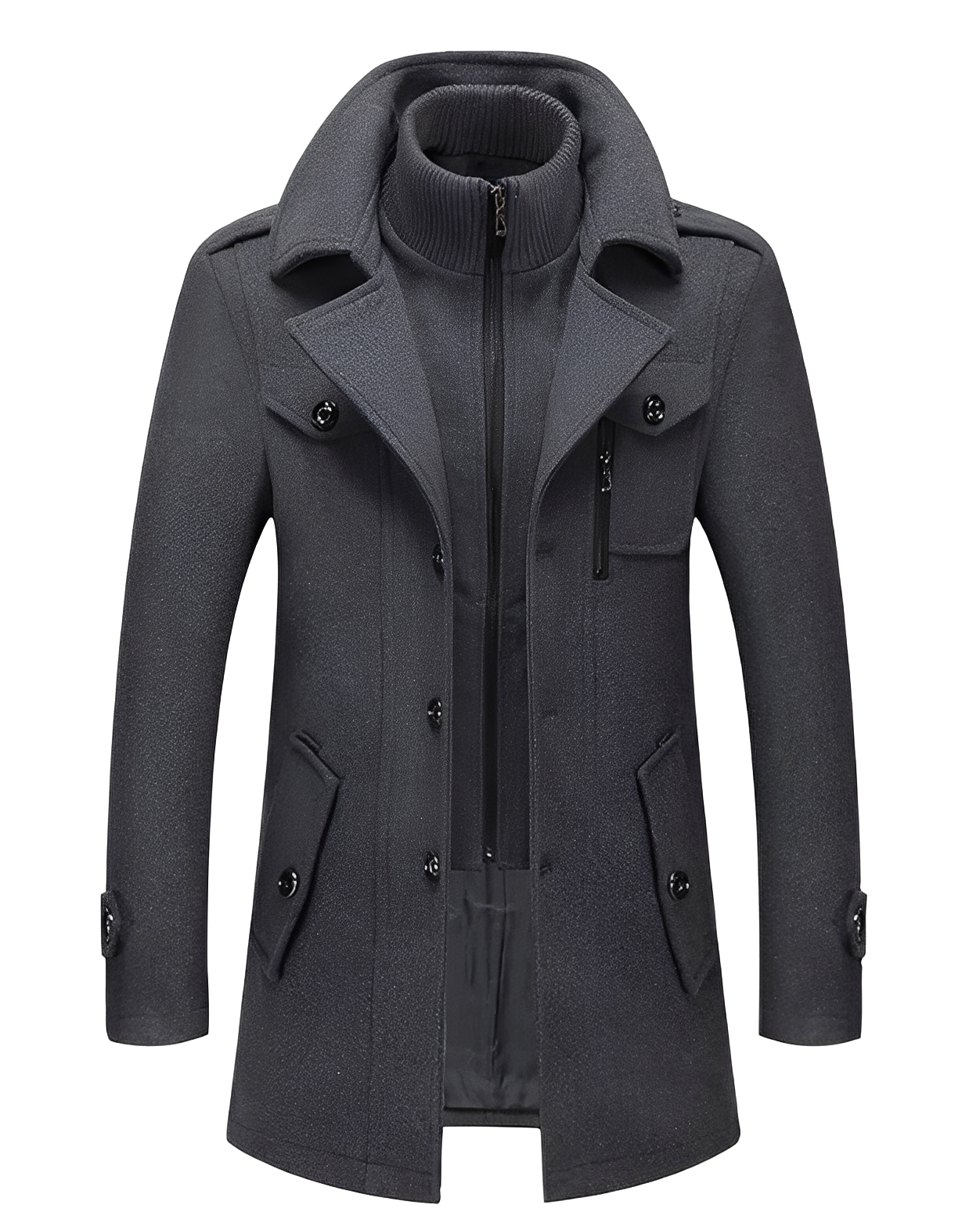 Krohn-e | Stylische Jacke mit doppeltem Kragen für Männer