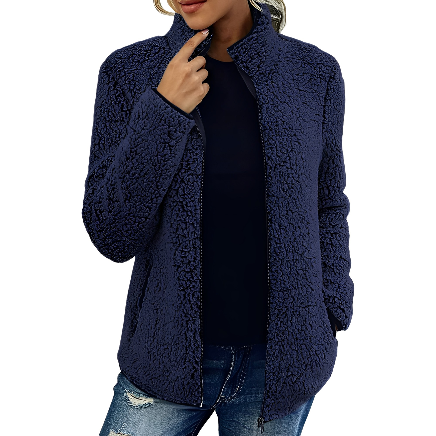 Krohn-e | Eleganter Fleece-Veloursmantel für Damen