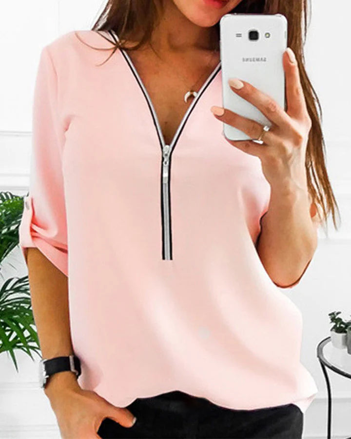 Einfache Bluse mit Reißverschluss