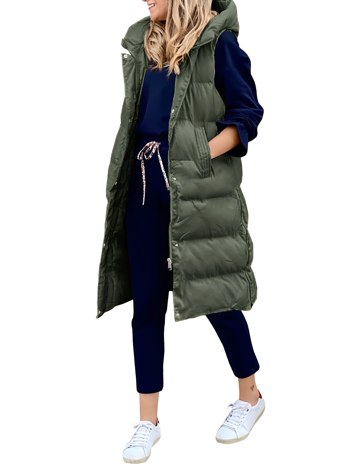 Krohn-e | Stylischer, Ärmelloser, Langer Weste-Mantel für Damen
