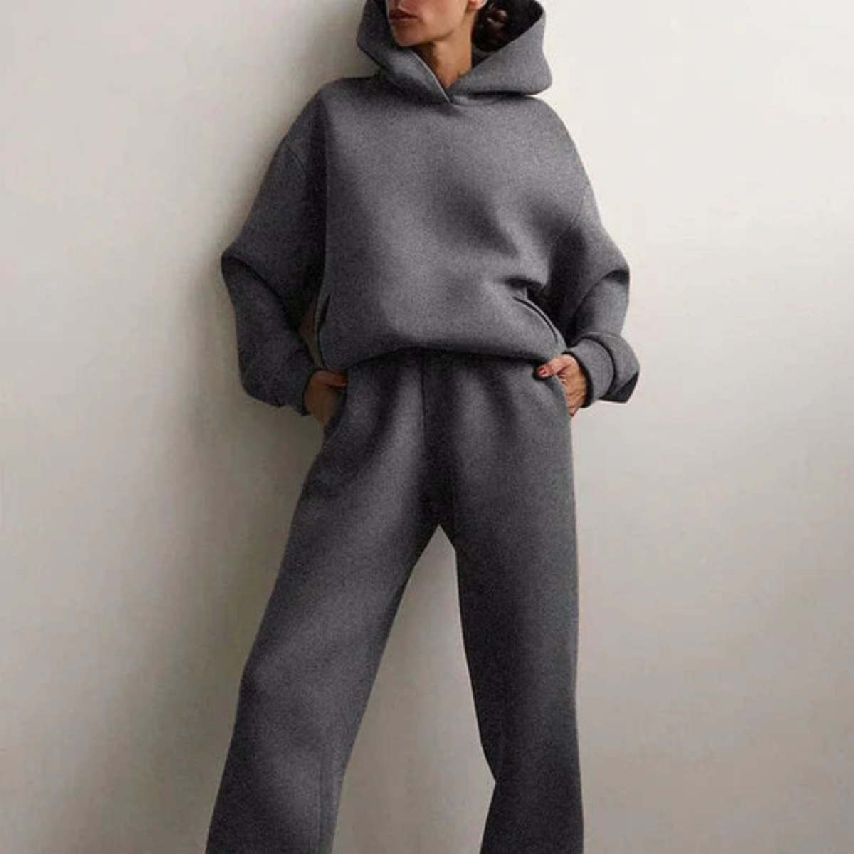 Strukturierter Damen-Kapuzenpullover-Set von Fudus