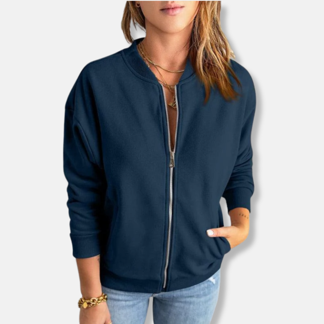 Krohn-e | Jacke - Leicht - Lässige Passform - Reißverschluss - Rippenbündchen - Lässiger Look