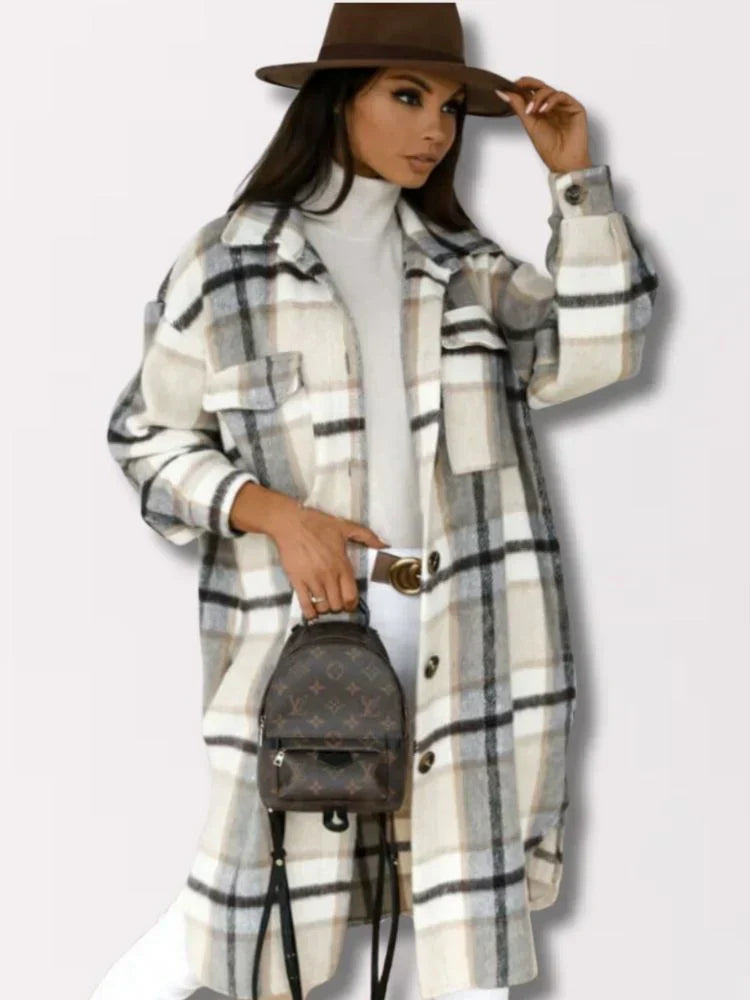 Krohn-e | Lange Karierte Jacke