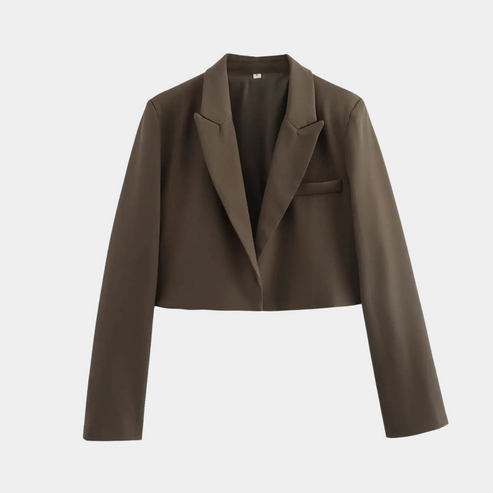 Krohn-e | Cropped Blazerjacke Maßgeschneiderte Langarm Open Front