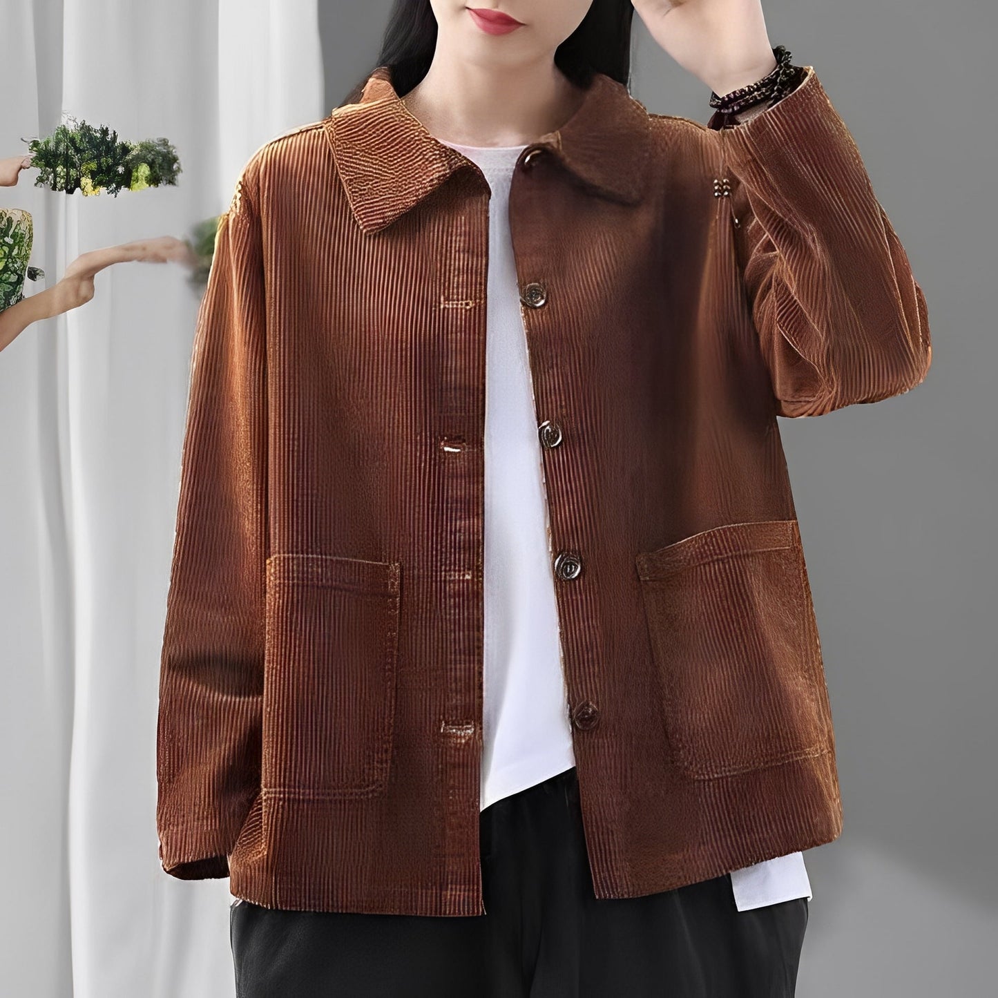 Krohn-e | Freizeitcordjacke mit Taschen für Frauen