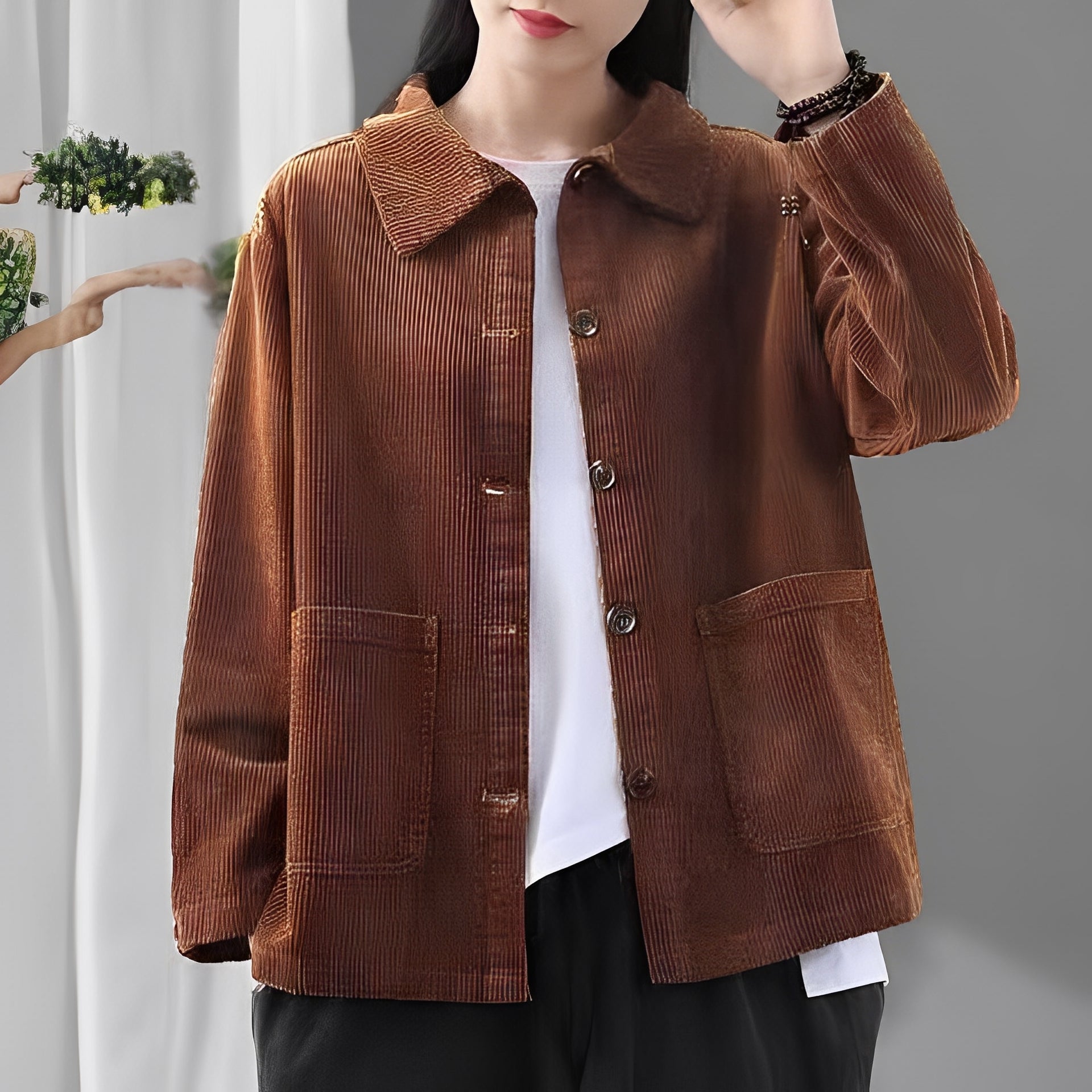 Krohn-e | Freizeitcordjacke mit Taschen für Frauen