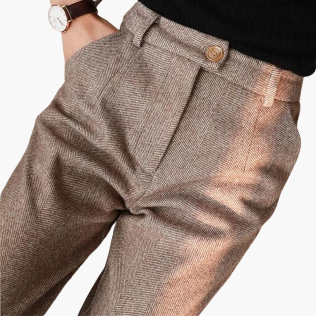 KROHN-E Damen Elegante Stoffhose Klassische Passform Vielseitiges Design