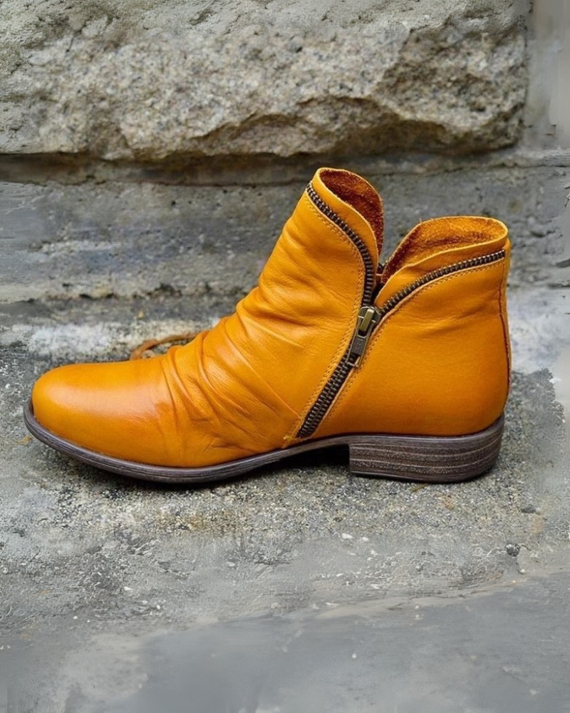 Krohn-e | Lederstiefel mit Reißverschluss