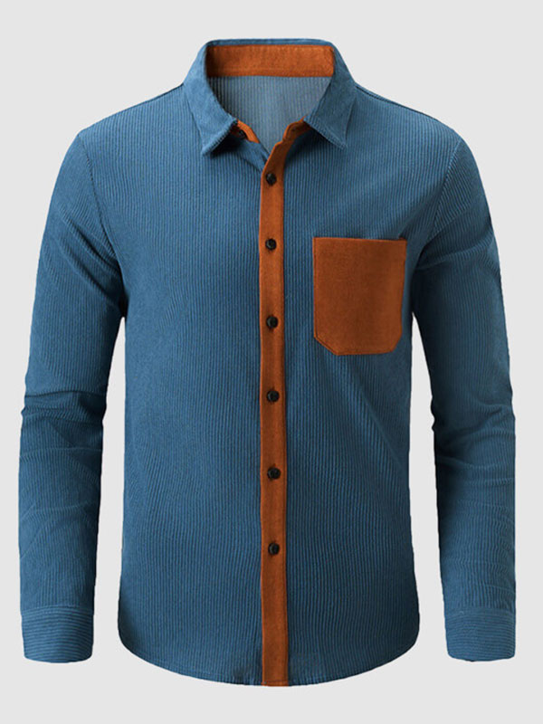 Jerico Hemd: Vintage Kord, Farbblock-Patchwork