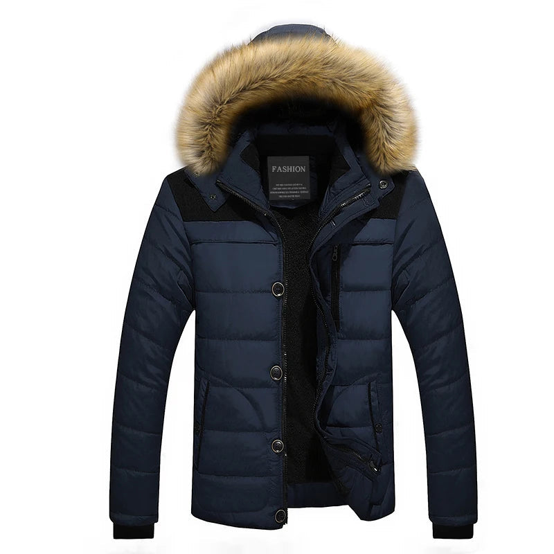 Krohn-e | Herren Daunenjacke mit Pelzkragen