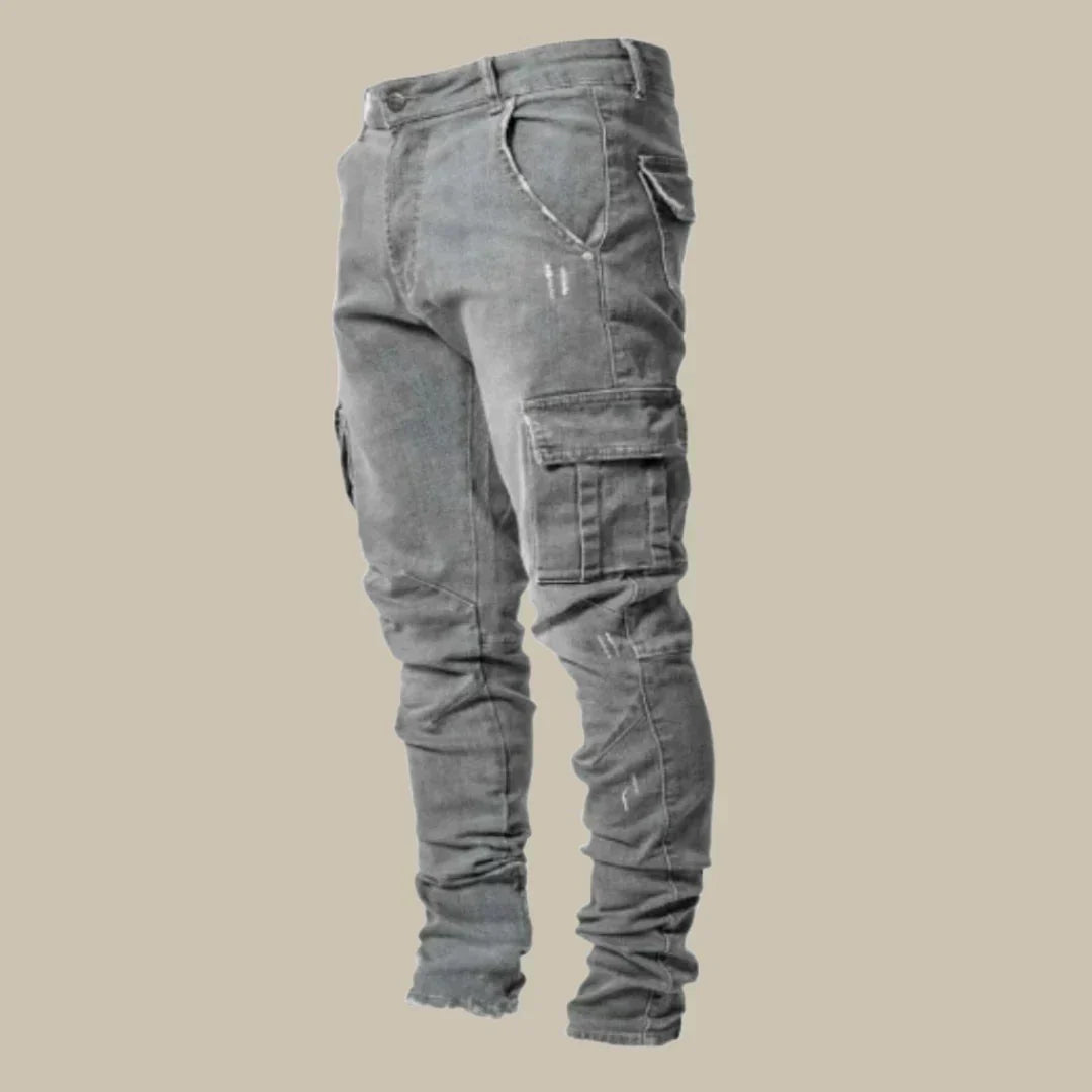 Herren-Cargohose aus dehnbarem Denim