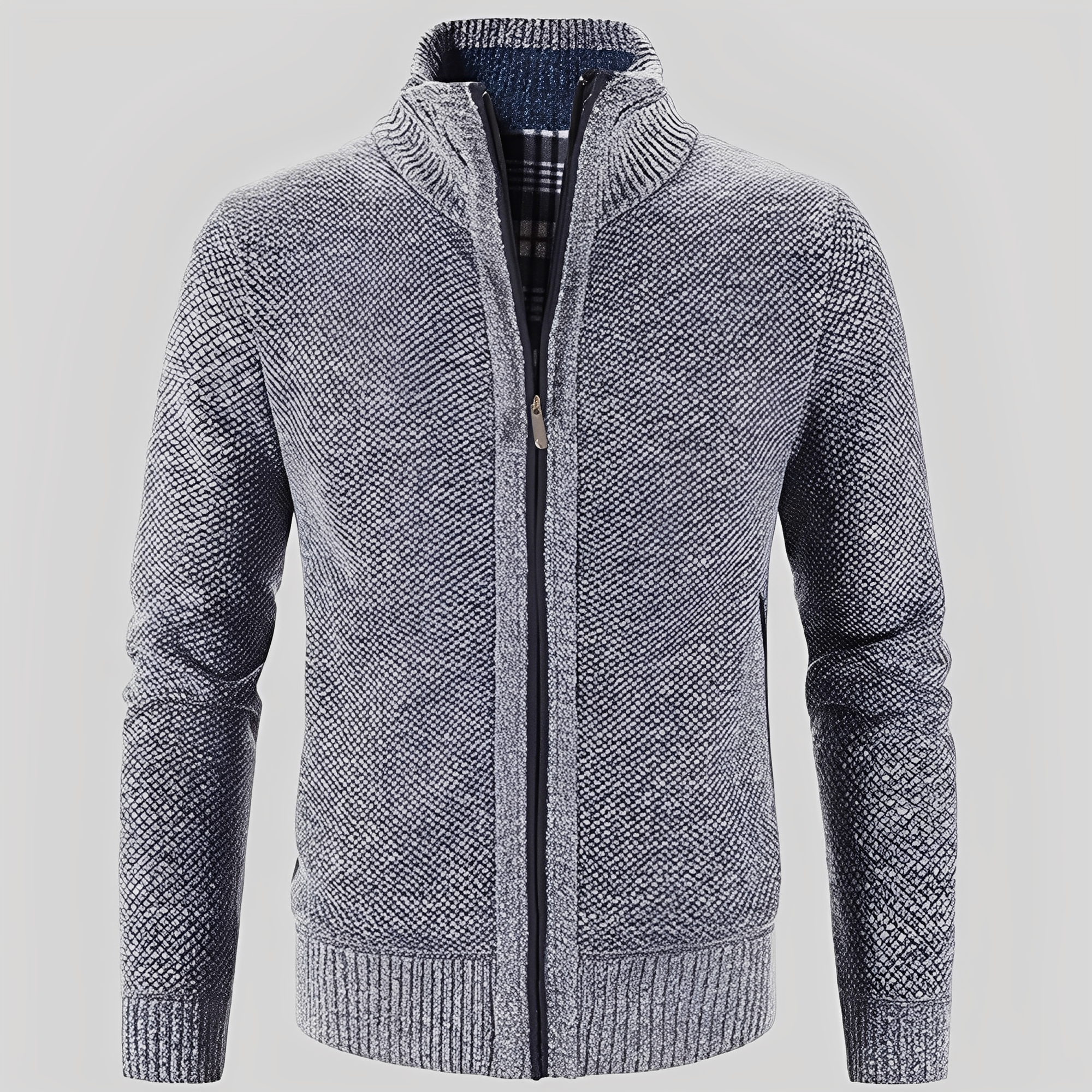 Krohn-e | Einfacher Cardigan mit Reißverschluss für Herren