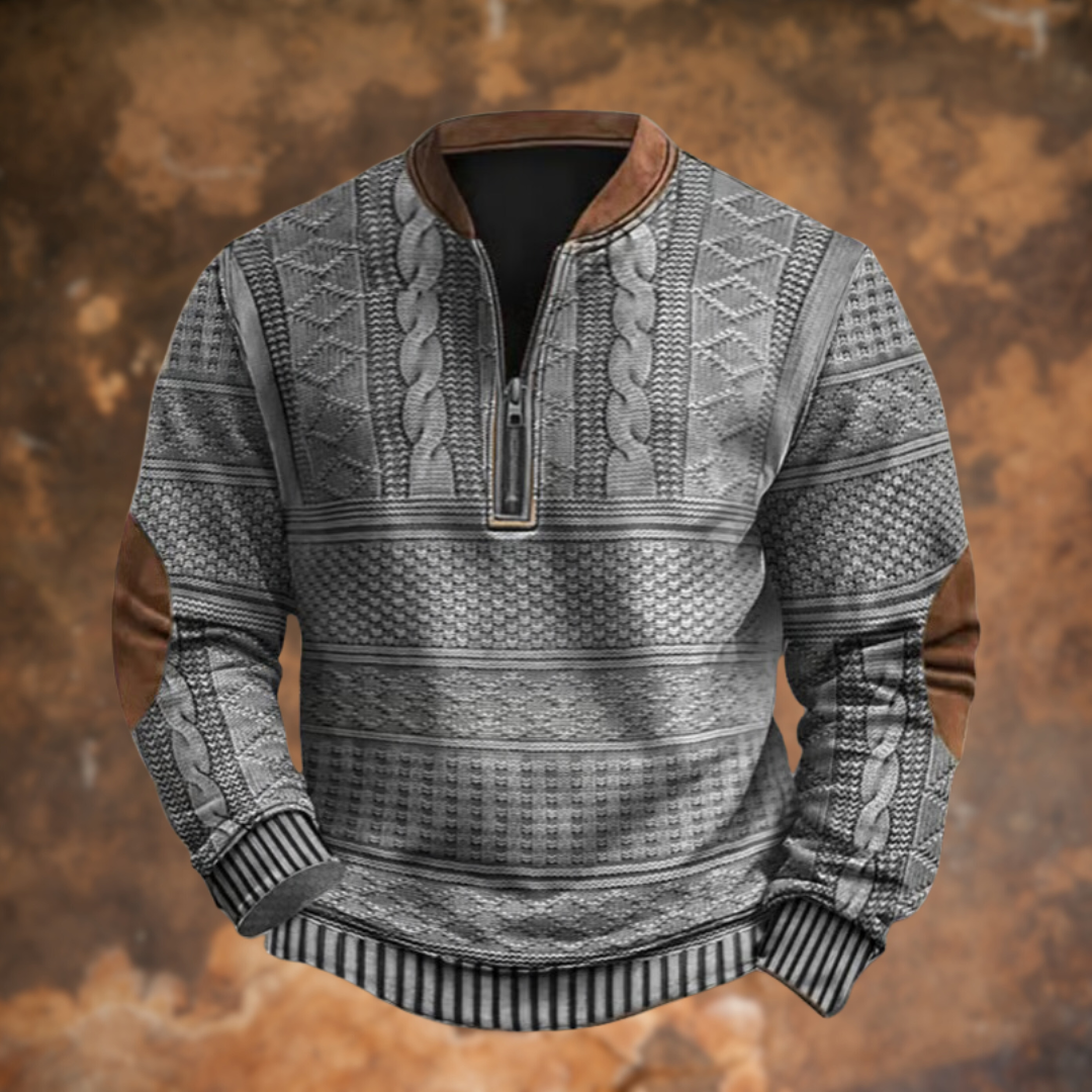 Herren-Strickpullover mit Reißverschluss im Vintage-Stil