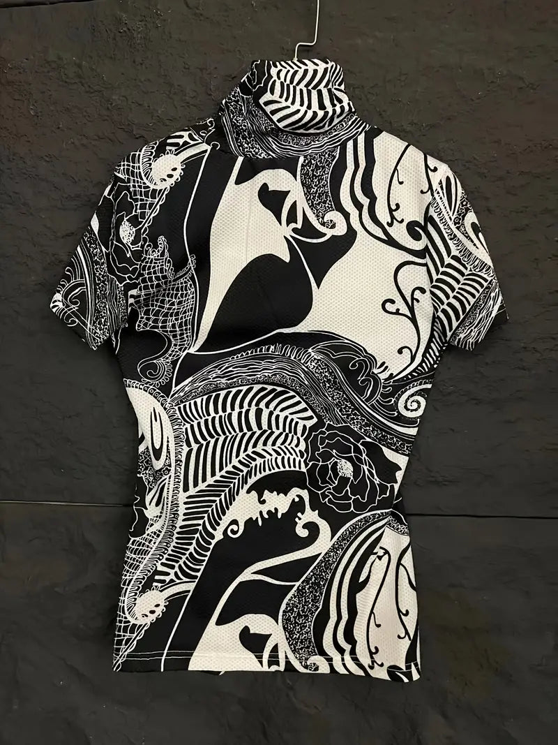 Luxuriöses T-Shirt mit Blumenmuster