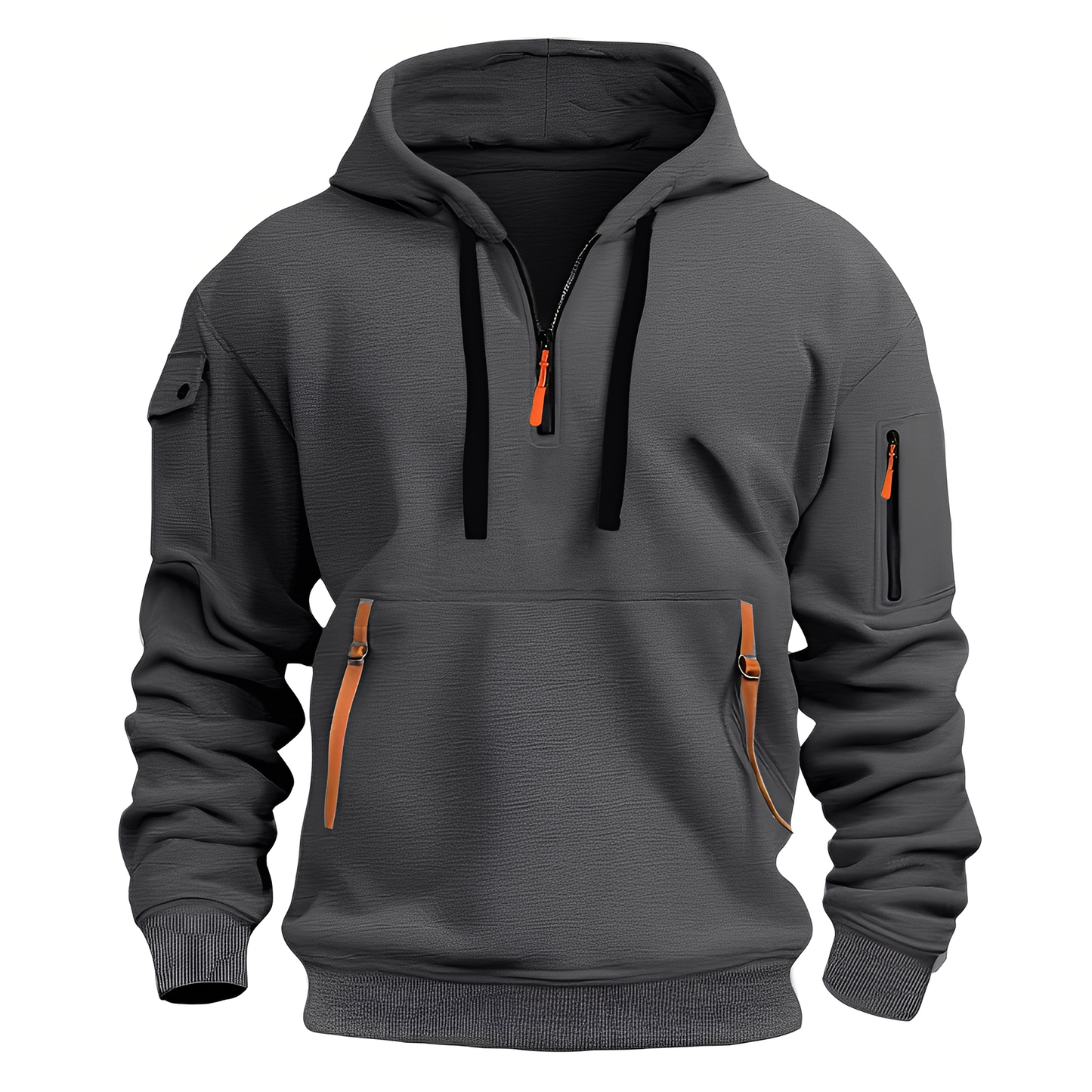 Krohn-e | Lässiger, lockerer Hoodie mit Reißverschluss für Männer