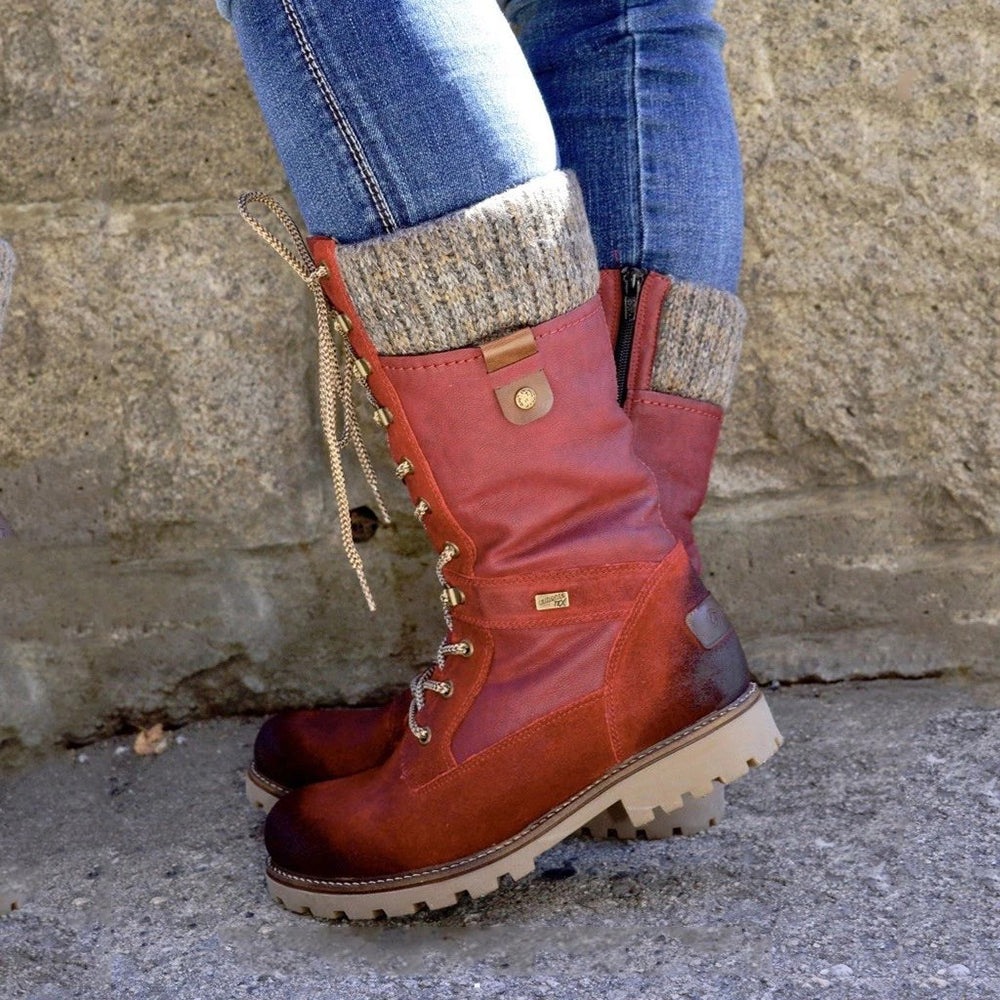 Krohn-e | Bis Kniehohe Kampfstiefel für Damen