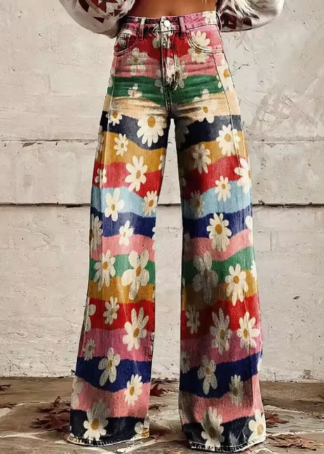 Weite Hose von Paola mit buntem Druck