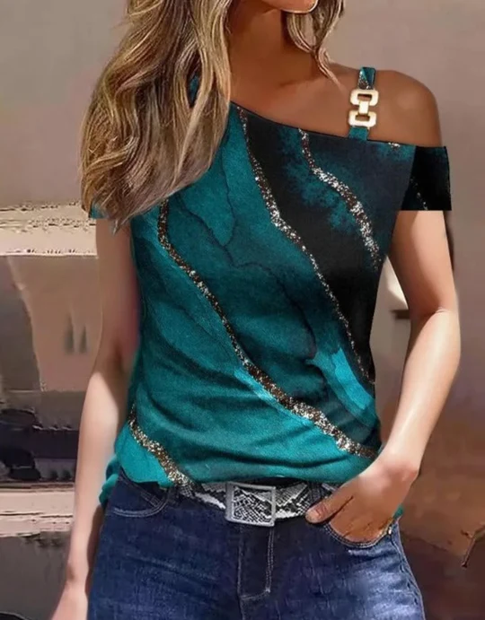 Fudus Top mit Schrägkragen Design