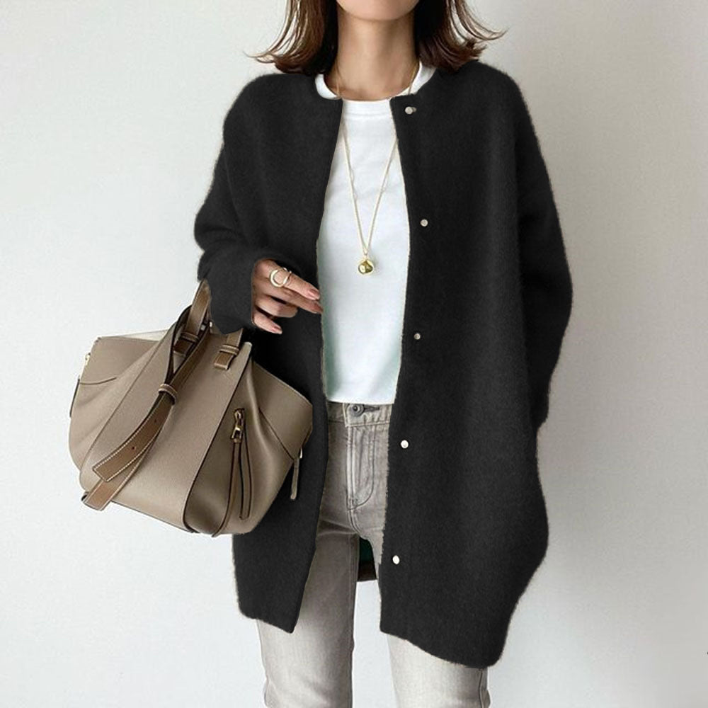 Krohn-e | Minimalistischer Cardigan Kaschmir-mischung Einfach, Elegant